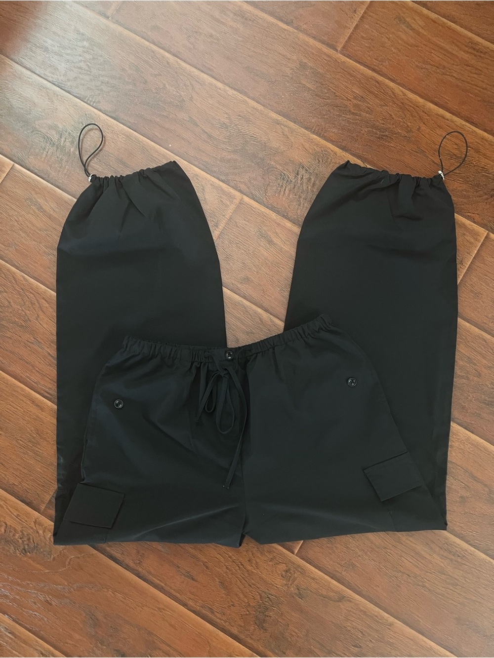 Cider Black Women's Drawstring Cargo Track Pants